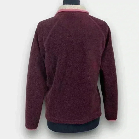 🔵 2/$15 ~ Jalouze‎ ladies medium 1/2 zip light sweater  fleece burgundy - Picture 3 of 7